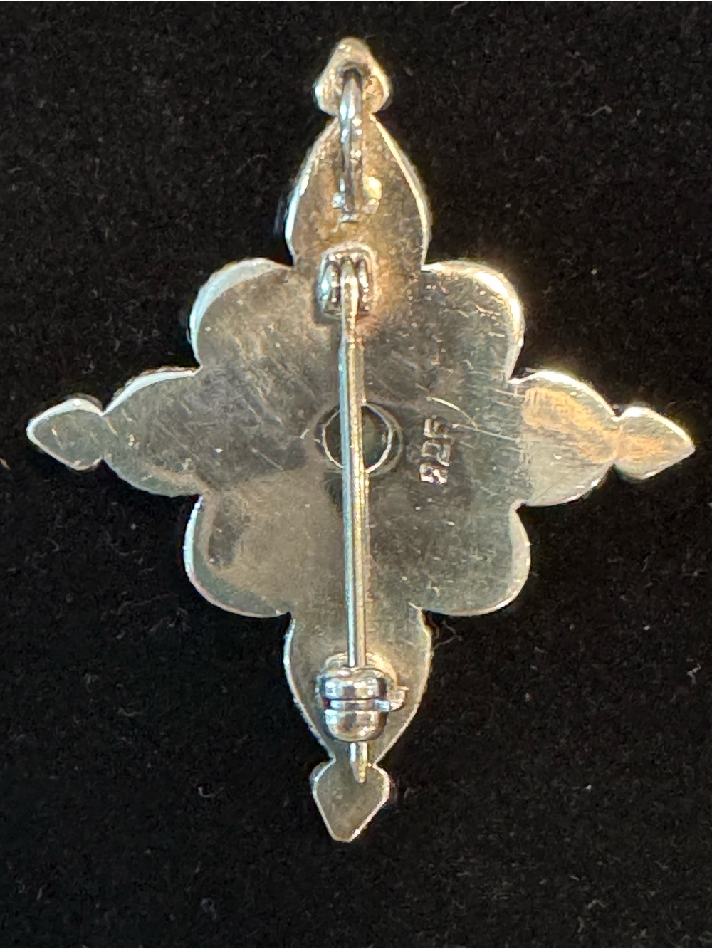 Vintage Rare Sterling Silver Multi-Gemstone Star Pendant/Pin - Red, White & Blue - Picture 7 of 8
